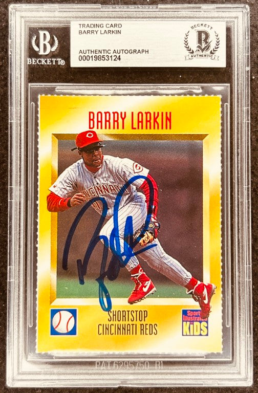 Barry Larkin signed Reds 1995 SI for Kids card BAS