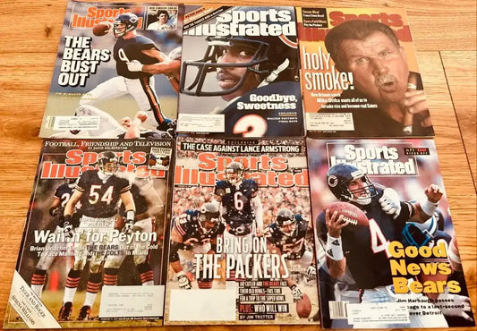 6 Chicago Bears Sports Illustrated issues Ditka McMahon Payton Urlacher - AutographsForSale.com