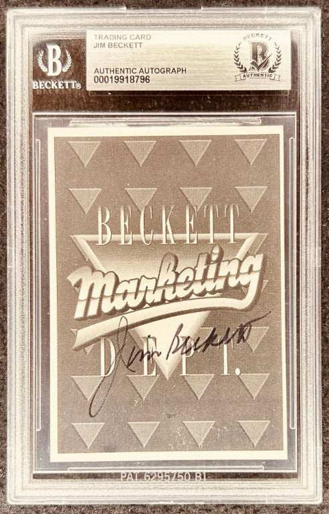 Jim Beckett autographed trading card, Beckett authenticated, signed memorabilia collectible