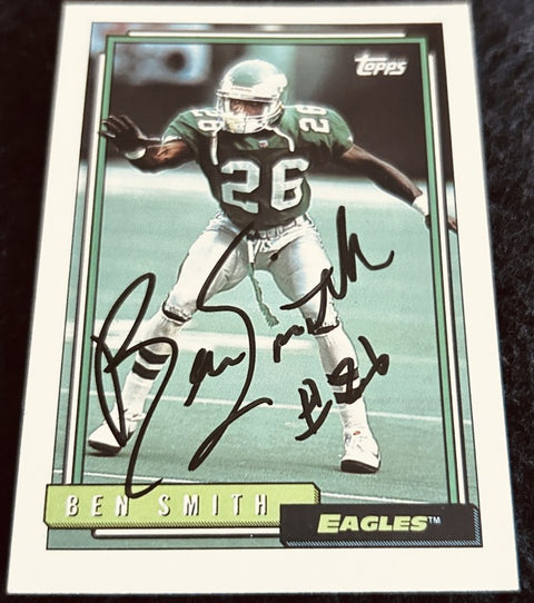 Ben Smith autographed Philadelphia Eagles 1992 Topps football card - AutographsForSale.com