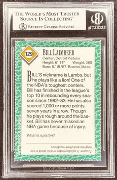 Bill Laimbeer signed Pistons 1990 SI for Kids card BAS slab - AutographsForSale.com