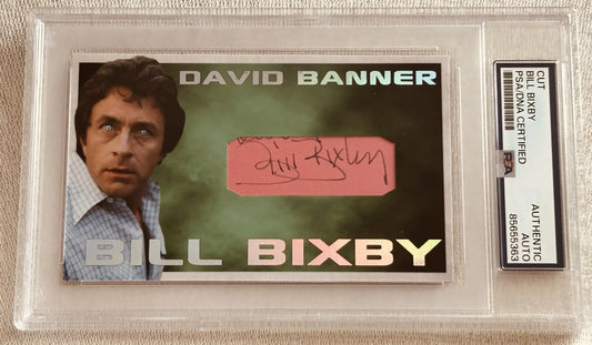 Bill Bixby signed David Banner card PSA/DNA certified, authentic autograph memorabilia