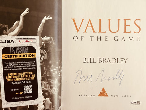 Bill Bradley autographed Values of the Game book NY Knicks JSA - AutographsForSale.com