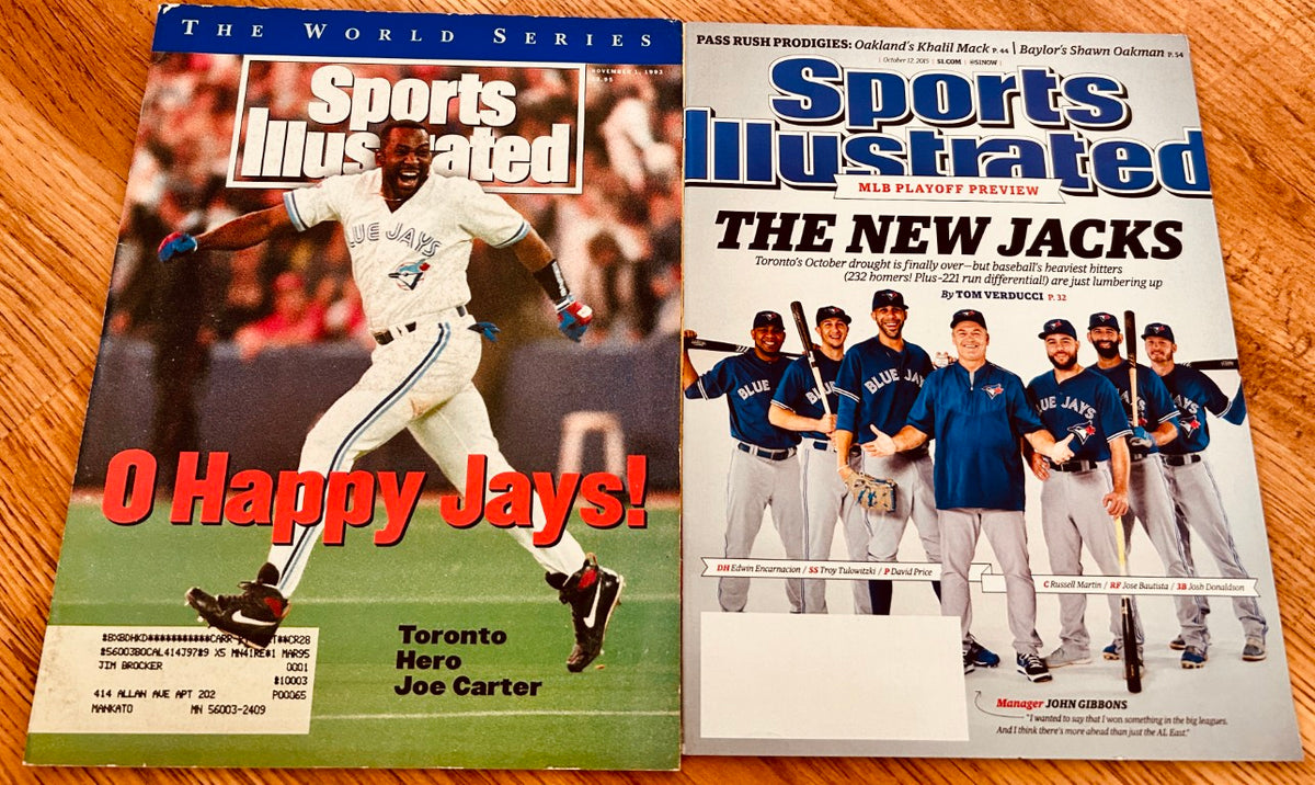 Joe Carter 1993 World Series & 2015 Blue Jays Sports Illustrated magazines - AutographsForSale.com