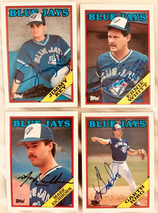 4 signed Blue Jays 1988 Topps cards Jimmy Key Ernie Whitt - AutographsForSale.com
