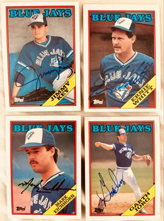 4 signed Blue Jays 1988 Topps cards Jimmy Key Ernie Whitt - AutographsForSale.com