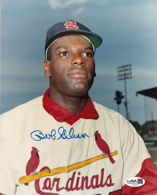 Bob Gibson autographed St Louis Cardinals 8x10 photo JSA - AutographsForSale.com