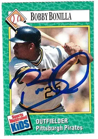 Bobby Bonilla autographed SI for Kids card - outfielder for the Pittsburgh Pirates, signed in blue Sharpie