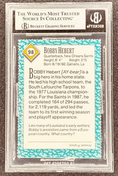 Bobby Hebert signed Saints 1989 SI for Kids card BAS slab - AutographsForSale.com