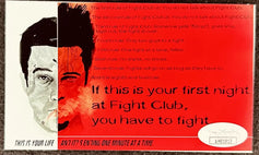 Fight Club memorabilia print with half-face design, iconic rules, and autograph for sale