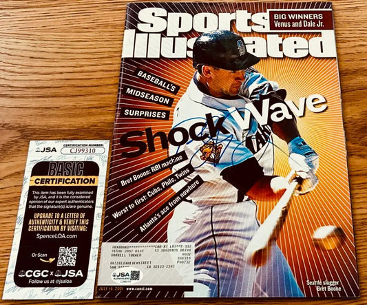 Bret Boone signed Mariners 2001 Sports Illustrated magazine JSA - AutographsForSale.com