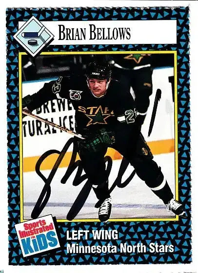 Brian Bellows autographed SI for Kids card - professional hockey player, signed in black Sharpie