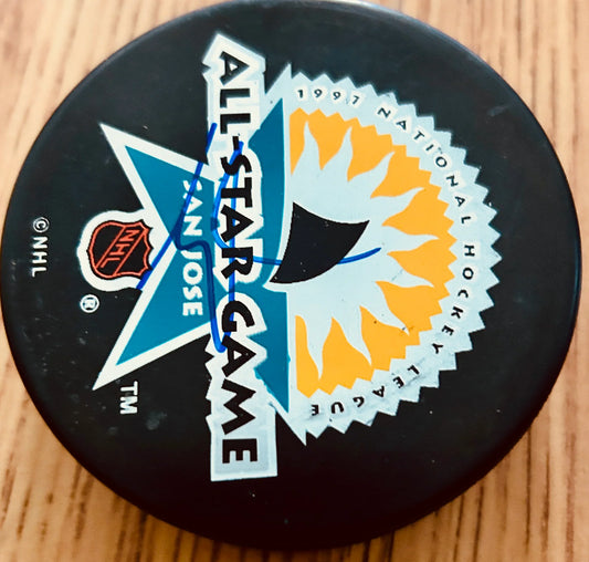 Martin Brodeur signed 1997 NHL All-Star puck JSA NJ Devils - AutographsForSale.com