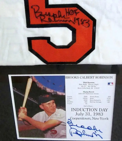 Brooks Robinson signed Orioles Mitchell & Ness jersey photo framed JSA - AutographsForSale.com