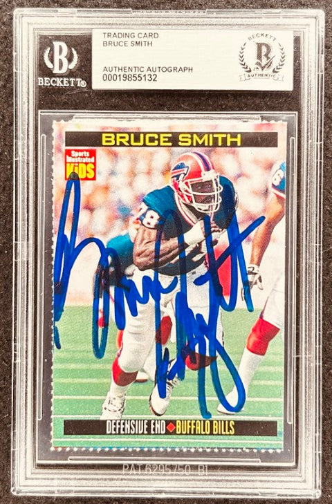 Bruce Smith signed Bills 1998 SI for Kids card BAS