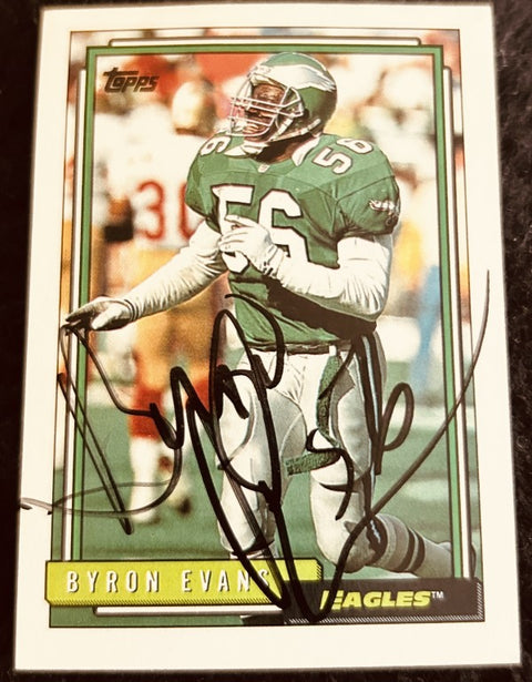 Byron Evans autographed Philadelphia Eagles 1992 Topps football card - AutographsForSale.com