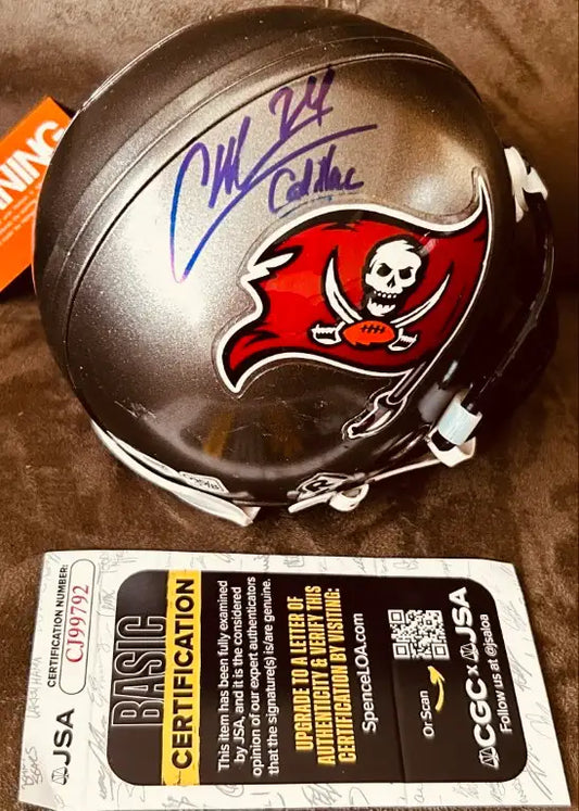 Carnell Cadillac Williams signed Buccaneers mini helmet JSA - AutographsForSale.com