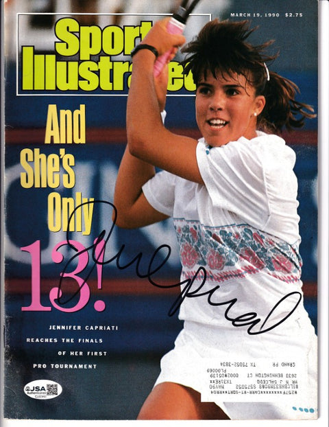 Jennifer Capriati autographed Sports Illustrated cover, March 19, 1990, tennis memorabilia