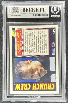 Carnell Lake signed Steelers 1991 Score Crunch Crew card BAS slab - AutographsForSale.com