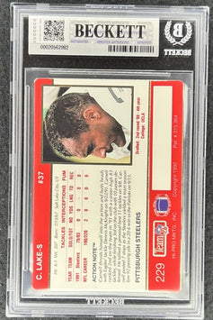 Carnell Lake signed Steelers 1992 Action Packed card BAS slab - AutographsForSale.com