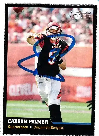 Carson Palmer autographed SI for Kids card - quarterback for the Cincinnati Bengals, signed in black Sharpie