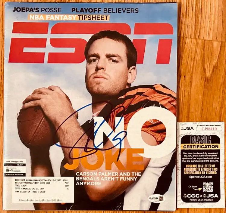 Carson Palmer signed Cincinnati Bengals 2005 ESPN magazine JSA - AutographsForSale.com