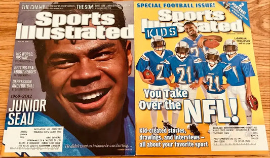 Junior Seau 2012 SI & LaDainian Tomlinson 2008 SI for Kids Chargers issues - AutographsForSale.com
