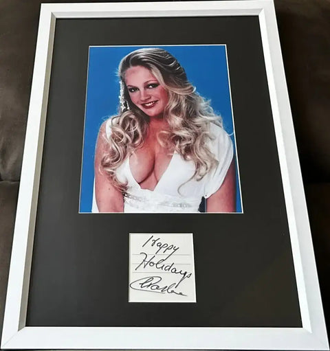 Charlene Tilton autograph framed w/ sexy Dallas 8x10 photo Happy Holidays JSA - AutographsForSale.com