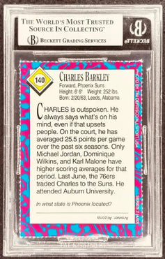 Charles Barkley signed Phoenix Suns 1993 SI for Kids card BAS slab - AutographsForSale.com