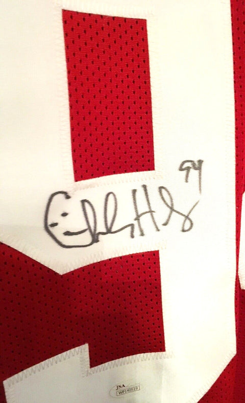 Charles Haley autographed SF 49ers red jersey JSA Witness - AutographsForSale.com