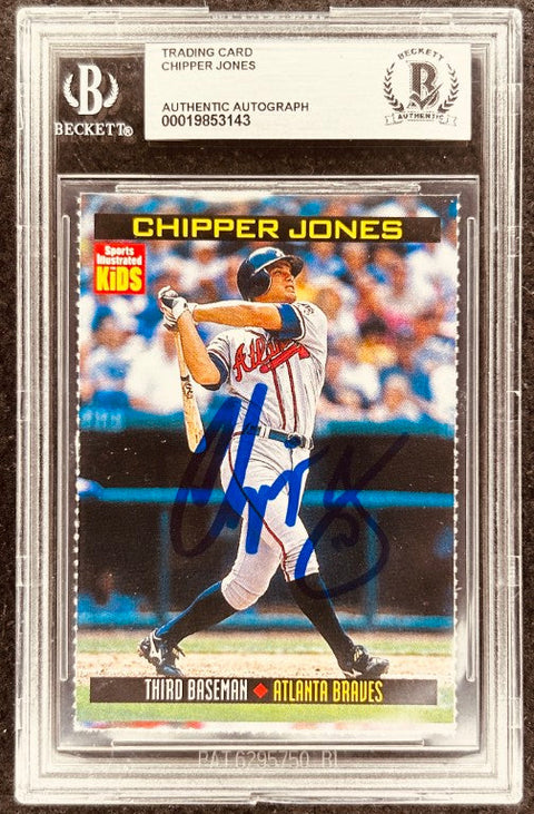 Chipper Jones signed Braves 2000 SI for Kids card BAS