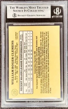 Roger Clemens autographed Red Sox 1986 Donruss card BAS - AutographsForSale.com