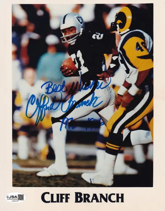 Cliff Branch signed Oakland Raiders 8x10 photo w/ Best Wishes 1972-1986 JSA - AutographsForSale.com