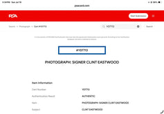 PSA certified authentic Clint Eastwood signed photograph, cert #Y07713