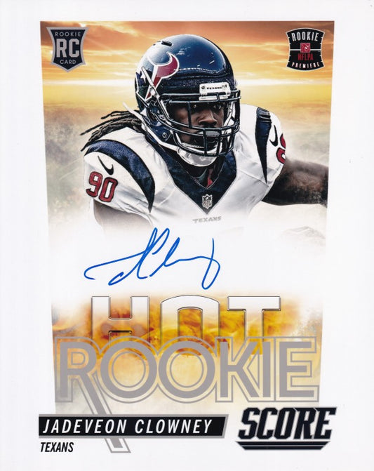 Jadeveon Clowney Texans rookie autograph card, NFL signed memorabilia, Hot Rookie Score series