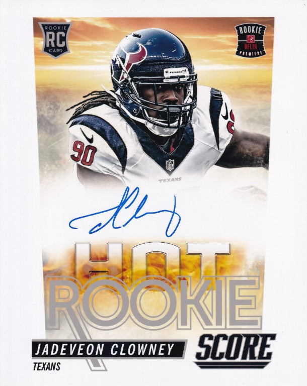 Jadeveon Clowney Texans rookie autograph card, NFL signed memorabilia, Hot Rookie Score series
