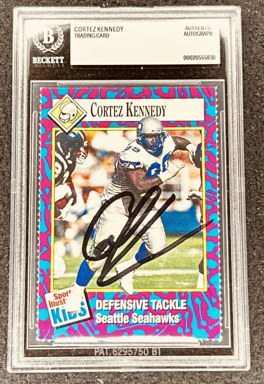 Cortez Kennedy signed Seahawks 1993 SI for Kids card BAS slab - AutographsForSale.com