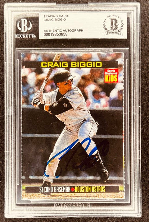 Craig Biggio signed Astros 1999 SI for Kids card BAS