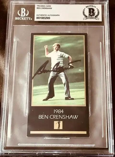 Ben Crenshaw 1984 golf trading card, autographed & Beckett authenticated, vintage sports memorabilia