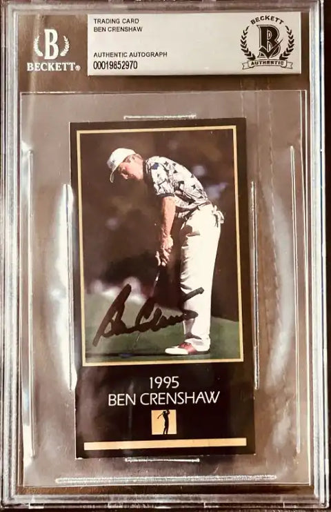 Ben Crenshaw 1995 golf trading card, Beckett authenticated autograph, signed memorabilia
