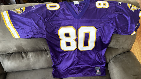 Cris Carter Minnesota Vikings Reebok purple jersey NEW - AutographsForSale.com