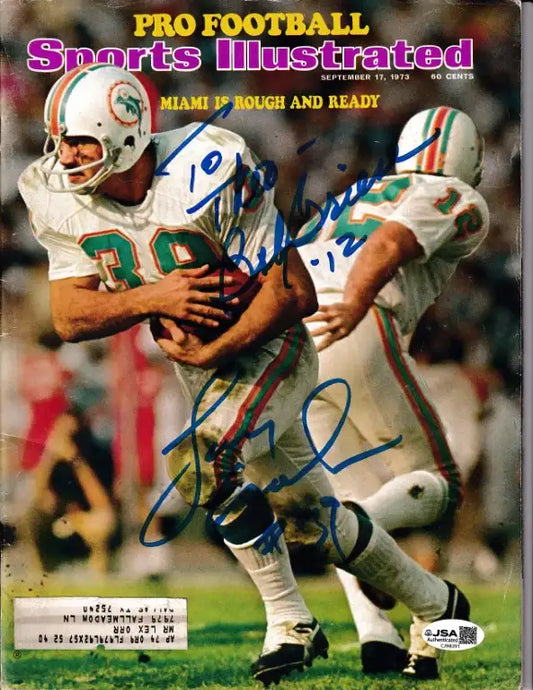 Larry Csonka & Bob Griese signed Dolphins 1973 Sports Illustrated JSA - AutographsForSale.com