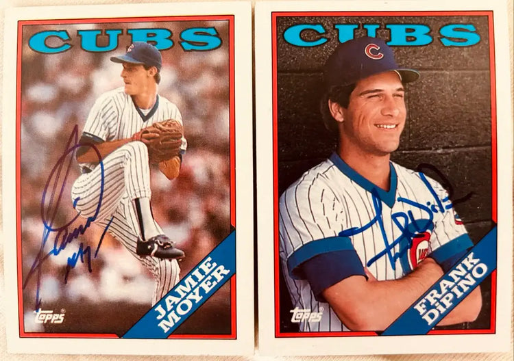 Jamie Moyer Frank DiPino signed Chicago Cubs 1988 Topps cards - AutographsForSale.com