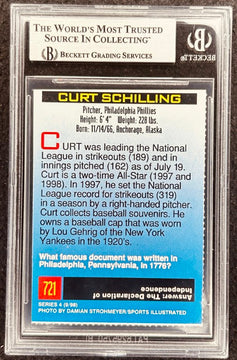 Curt Schilling signed Phillies 1998 SI for Kids card BAS (back)