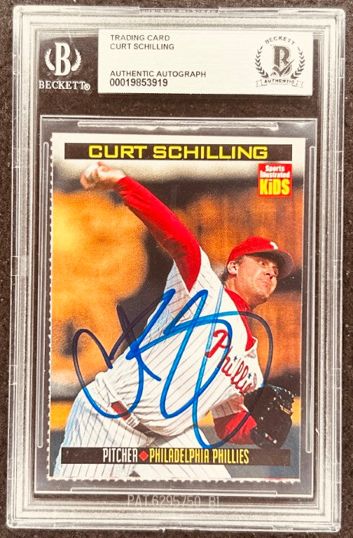 Curt Schilling signed Phillies 1998 SI for Kids card BAS