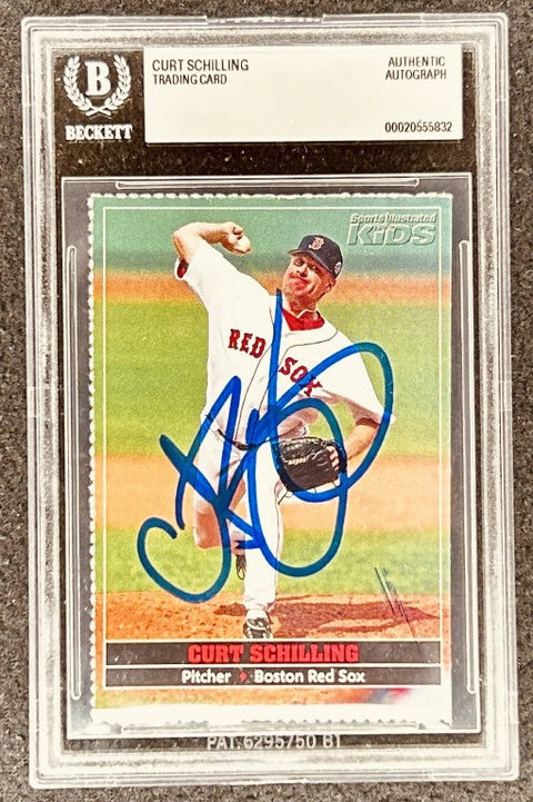 Curt Schilling signed Red Sox 2005 SI for Kids card BAS