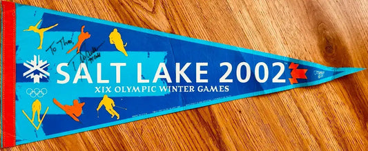 DanJansen2002OlympicsPennant - AutographsForSale.com