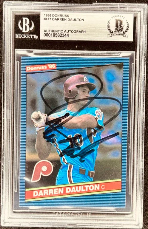 Darren Daulton autographed Phillies 1986 Donruss Rookie Card BAS - AutographsForSale.com