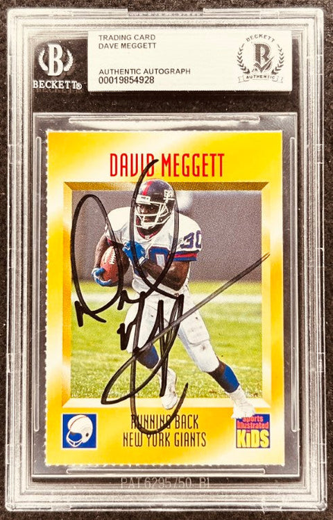 Dave Meggett signed Giants 1995 SI for Kids card BAS