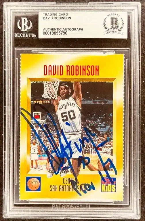 David Robinson signed Spurs 1995 SI for Kids card BAS slab - AutographsForSale.com